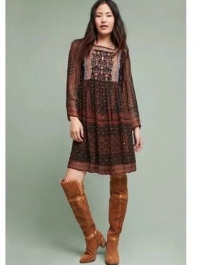 anthropologie karoline tiered maxi dress Anthropologie Karoline Tiered Maxi Dress Size 14P NWT $198